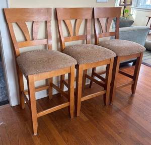 K - Set of Three Cherry Bar Stools