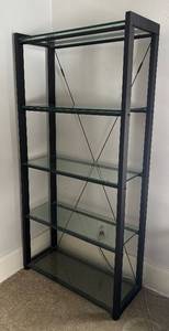 lot 7 image: U - Industrial Style Steel and Glass Shelf