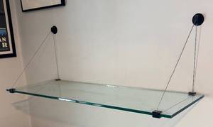 lot 11 image: U - Wall-Mount Glass Shelves with Cables