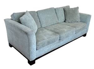 lot 18 image: LR - Jonathan Louis Light Sage Green Sofa  Couch