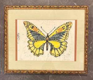 lot 30 image: LL - Limited Edition Batik Butterfly Print by NC Anderson