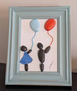 UL - Stone & Sea Glass Art - Framed 8x10