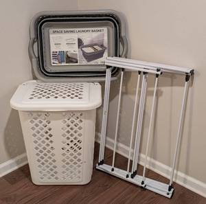 LL - Space Saving Laundry Basket Set - 3 Baskets & Folding Drying Rack & Extra Compact Basket