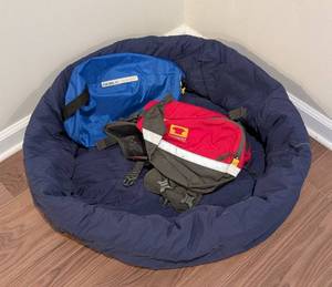 LL - Noble Outfitters Canine Camping Bed - 28in Diameter & K9 Pack Small Harness