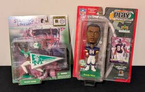 LL - Randy Moss Figurines Pair - Marshall University Starting Lineup & NFL 2001 Play Makers