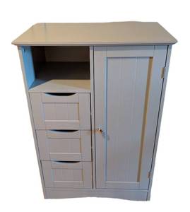 UL - Grey Beadboard Storage Cabinet