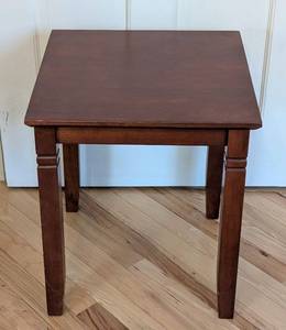 UL - Solid Wood Side Table -  Dark Brown Finish