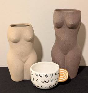 LL - Nude Torso Ceramic Vases & Mug - 3-Piece Set