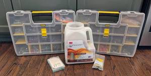 LL - Stanley 2-Pack Portable Hardware Organizers with Nails, Screws & Electrical Caps