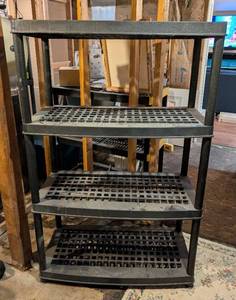 LL - Plastic Storage Shelf - 4-Tier, 36 x 16 x 56 in, Black