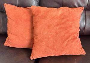 LR - Pair of Pretty Orange Accent Pillows
