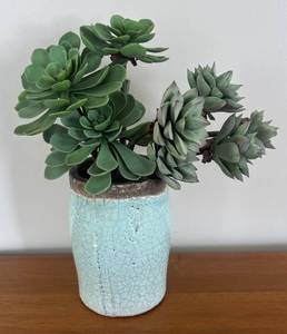 LR - Tag Vase with Faux Succulents Arrangement