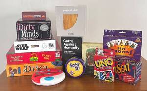 BR1 - Board Games Bundle Exploding Kittens, Dirty Minds, UNO, Dixit, Five Crowns and More