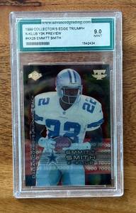 K - Emmitt Smith 1999 Collectors Edge Triumph K-KLUB Y3K Preview #KK28 Graded 9.0