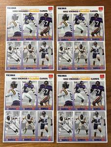 K - Four Sheets of McDonalds 1993 Vikings GameDay Cards