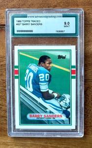 K - Barry Sanders 1989 Topps Traded #83T Mint 9.0 Graded by Advanced Grading Specialists