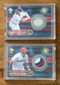 K - Two Baseball Cards with Swatches