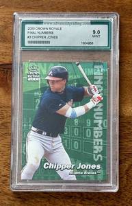 K - Chipper Jones Crown Royale Final Numbers #3 Card - Graded 9.0 Mint (AGS)