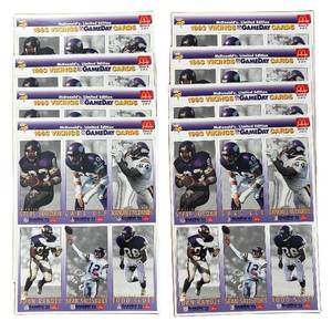 K - Eight Limited Edition Sheets of McDonalds 1993 Vikings GameDay Cards
