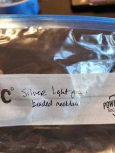 Silver Light-Green Beaded Necklace