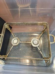 EPNS Silver-Plated Two-Burner Chafing Dish Frame on Ornate Stand