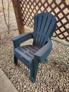 Dark Teal Plastic Adirondack Chairs (Lot of 3)