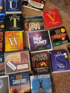 Mystery audio book Collection Sue Grafton, John Sandford, Louise Penny, Bill Bryson & More