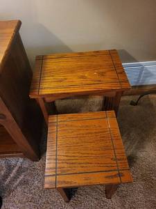 Powell XB Nesting Tables - Oak Finish - 2-Piece Set for Living Room