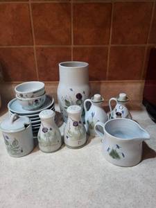 BUCHANAN Finest Stoneware Scotland Floral Tableware Set - BlueGreen Pattern