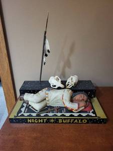 Lou R. Smith III Night Buffalo Sculpture - Sleeping Native Figure
