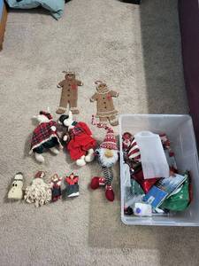 Gingerbread Cutouts & Plush Christmas Figures - Holiday Decor Lot