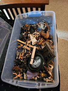 Assorted vintage Plastic Action Figures & Horses - Cowboys, Knights, Archers & LOTR Figurines