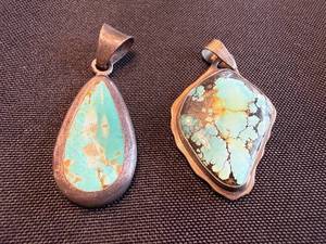 Turquoise Sterling Silver Pendants (Lot of 2)