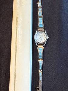 SelectTime Vintage Sterling Silver Turquoise Inlay Watch - Quartz