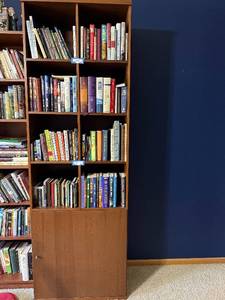 Wood Bookcase with Cabinet Base 86 in H x 28.5 in W x 15 in D