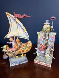 Jim Shore Sailboat Scene & Mr. Dumpty I Presume Figurine Set