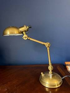 Brass Adjustable Desk Lamp - Vintage BankerArchitect Style