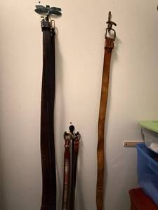 Assorted Leather Belts - Brown & Black, Mixed Widths, Vintage Style