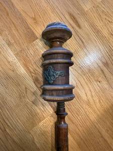 Antique Wooden Sewing Clamp with Original Pin Cushion
