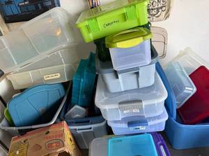 Plastic Storage Totes & Lids - ClearBlue Assorted Sizes