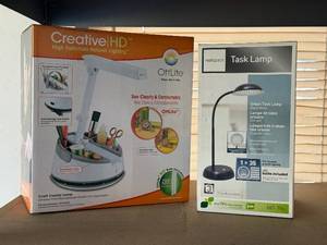 OttLite Craft Caddy Lamp & Realspace Urban Task Lamp