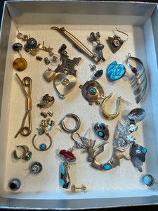 Mixed Jewelry Lot w Sterling Silver Southwestern Pieces 60g Total