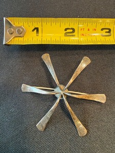 Vintage Sterling Silver Starburst Brooch Pin 2.5 In 8.1g Marked