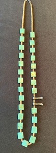 Southwestern Style Turquoise Bead Heishi Necklace Unmarked 14in
