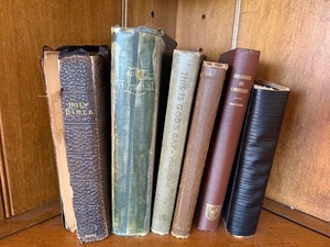 Vintage Religious Books Lot Holy Bible Hymnal Devotional Hardcover