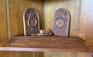 Antique Style Carved Wood Decorative Panels Lot of 3 Relief Plaques