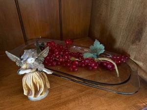 Angel Violin Figurine Hand Painted Resin Cherub Decor Used