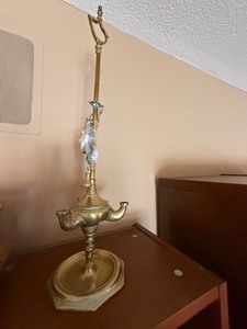 Vintage Brass Bouillotte Style Table Lamp Base 2 Arm Untested