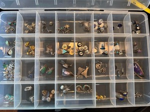 Vintage Sterling Silver Earring Lot Southwestern Turquoise Stone Mix