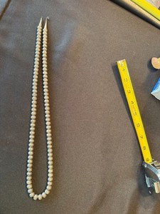 Vintage Graduated Silver Tone Stamped Bead Necklace 17 in Hook Clasp